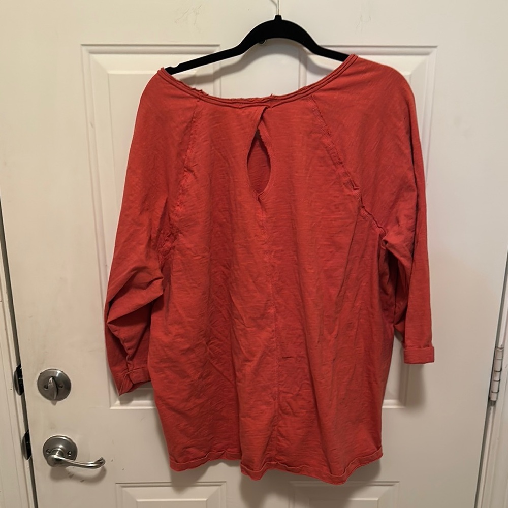Relaxed Pink/Coral 3/4 Sleeve Oversized Tunic - Picture 7 of 7
